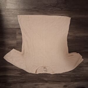 Worthington Ribbed Short Sleeve Top in Light Cream